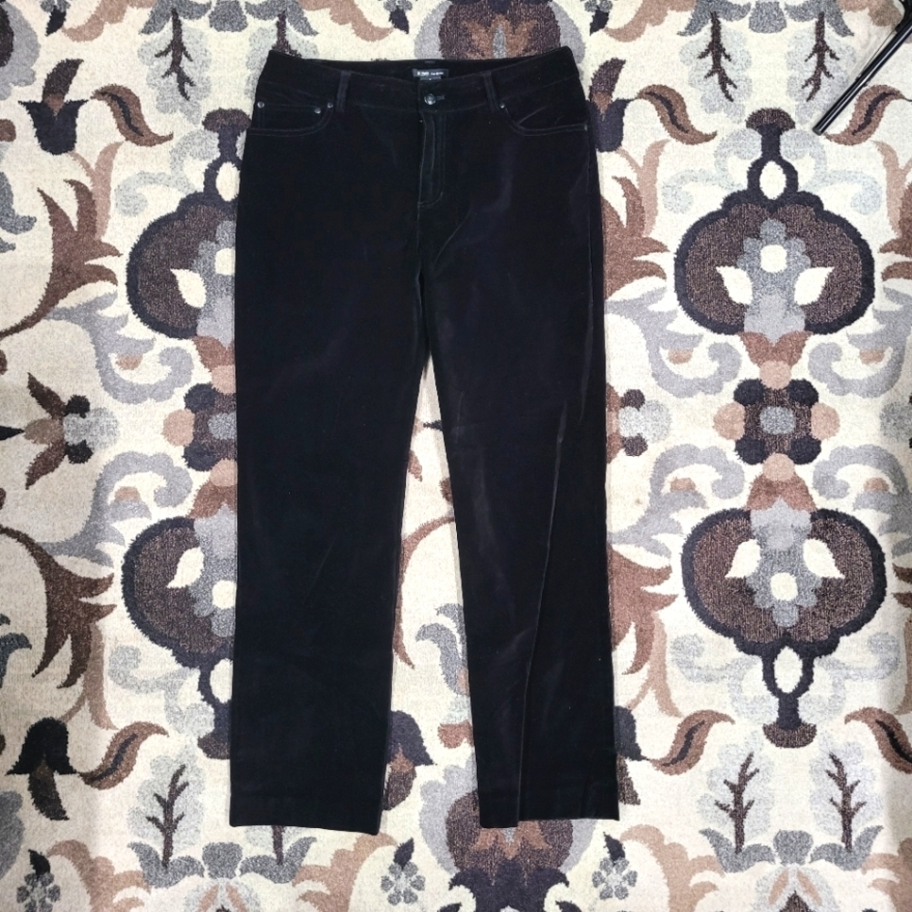 E39 by Eric Straight Leg Black Velvet Women’s Pant Sz 12